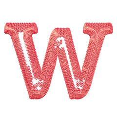 Symbol made of pink dollar signs. letter w © oleg