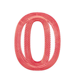 Symbol made of pink dollar signs. number 0 © oleg