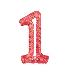 Symbol made of pink dollar signs. number 1 © oleg