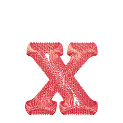 Symbol made of pink dollar signs. letter x © oleg