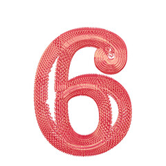 Symbol made of pink dollar signs. number 6 © oleg