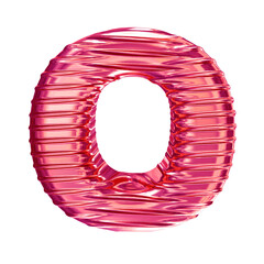 Pink symbol with ribbed horizontal. letter o