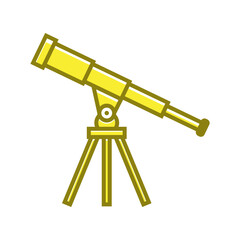 Telescope line icon sign