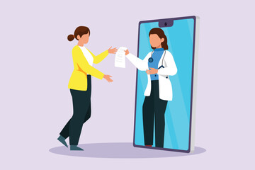 Medical examination at clinic. Medical concept. Colored flat vector illustration isolated.