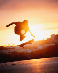 silhouette of a skater