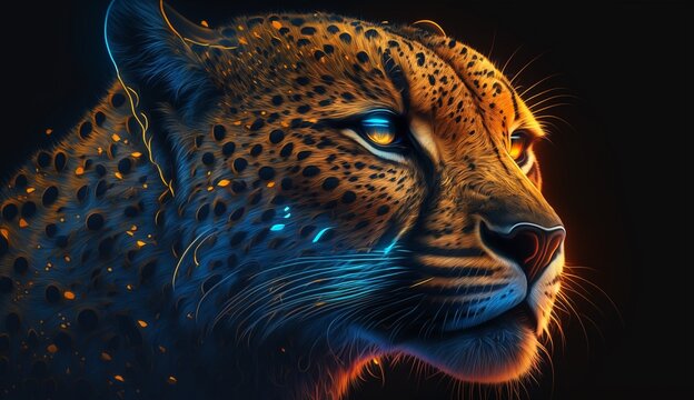 Beautiful cheetah face realistic illustration beautiful image Ai generated art