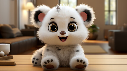 3d cute panda character, generative ai