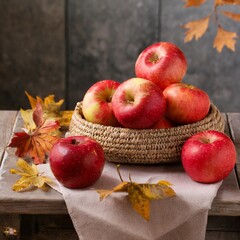 Red apples on a table