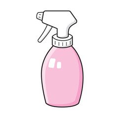 Pink spray bottle isolated vector illustration