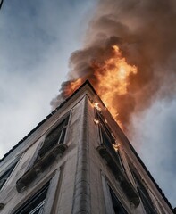 Building on fire