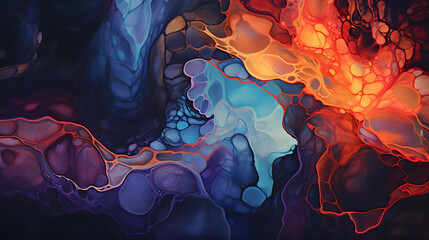 vibrant intensity of abstract fluid art