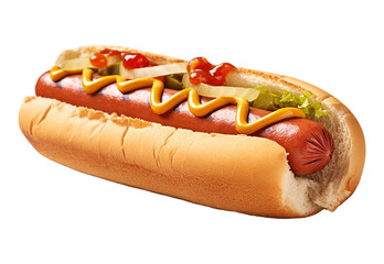 A Hot Dog isolated on transparent or white background, png