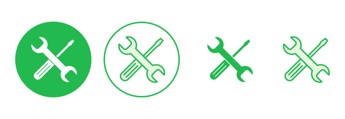 Repair tools icon set. tool icon vector. setting icon vector. Wrench and screwdriver. support, Service