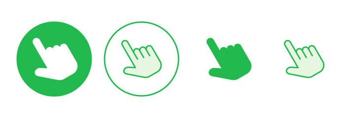 Hand click icon set. pointer icon vector. hand cursor icon vector