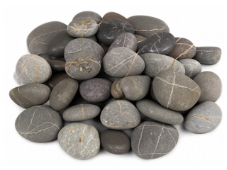 Fototapeta na wymiar black stones on a white background