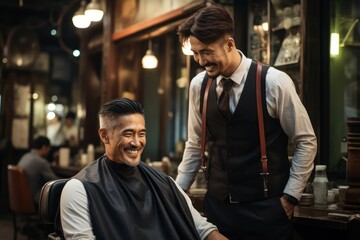 Asian Male Stylist Job Professional Setting Generative AI
