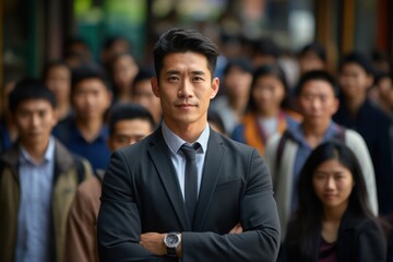 Asian Man Teacher Employee Attractive Setting Generative AI