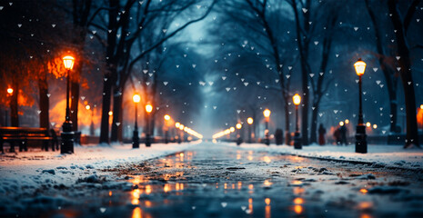 Winter city New York, New Year USA, Christmas holidays - AI generated image - obrazy, fototapety, plakaty