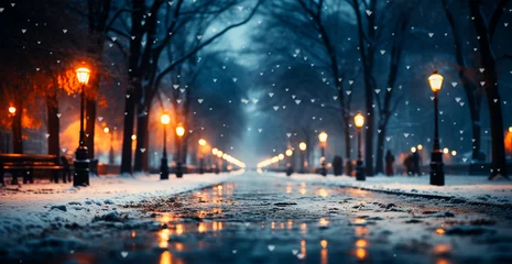 Fototapete Vereinigte Staaten Winter city New York, New Year USA, Christmas holidays - AI generated image