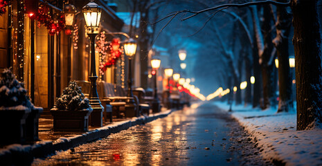 Fototapeta na wymiar Winter city New York, New Year USA, Christmas holidays - AI generated image