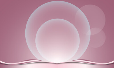Abstract gradient pink background with transparent circles Feeling calm and cool