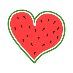 Watermelon with Heart Shape cartoon