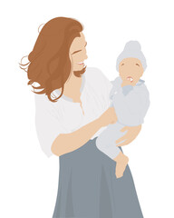 Obraz premium mother with baby on her lap