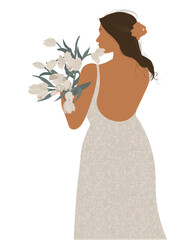 
woman holding flowers