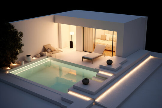 ineminimal modern. mini pool villa
