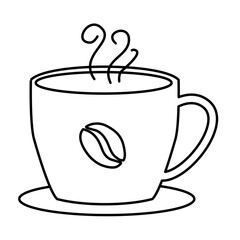 Hot Coffee Mug Line art Vector Illustration