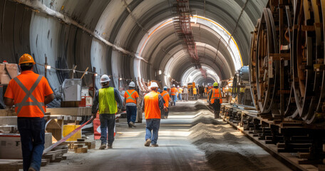 Inside the tunnel for Metro during construction