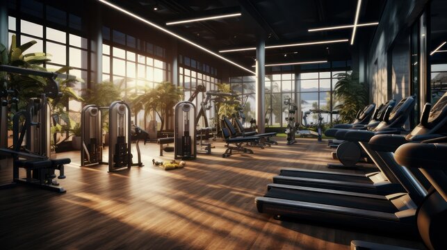 Dynamic Exercise Zone: Spacious Indoor Arena for Fitness and Sports