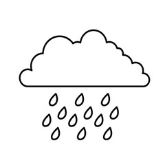 rainy cloud line icon in white and black colors