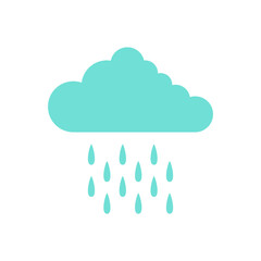 Blue Cloud Rainly Vector Illustration 