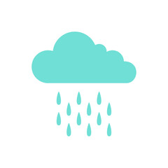 Blue Cloud Rainly Vector Illustration 