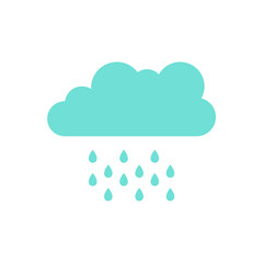 Blue Cloud Rainly Vector Illustration 