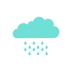 Blue Cloud Rainly Vector Illustration 