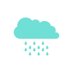 Blue Cloud Rainly Vector Illustration 