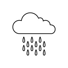 Cloud Rainly Line Vector Illustration Icon
