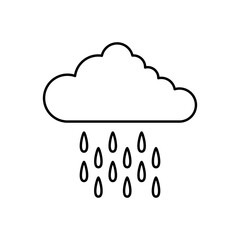 Cloud Rainly Line Vector Illustration Icon