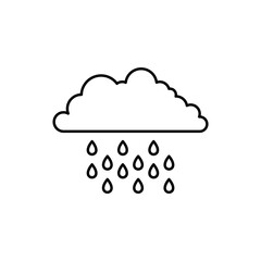 Cloud Rainly Line Vector Illustration Icon