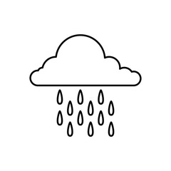 Cloud Rainly Line Vector Illustration Icon