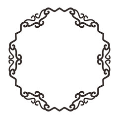 Mandala Frame Border Black Vector Illustration 