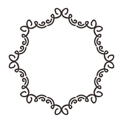 Mandala Frame Border Black Vector Illustration 