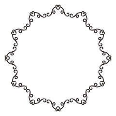 Mandala Frame Border Black Vector Illustration 