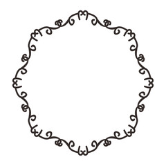 Mandala Frame Border Black Vector Illustration 