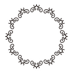 Mandala Frame Border Black Vector Illustration 