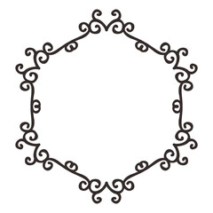 Mandala Frame Border Black Vector Illustration 