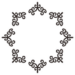 Mandala Frame Border Black Vector Illustration 