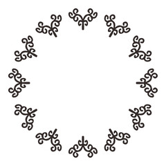 Mandala Frame Border Black Vector Illustration 